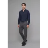 Defacto H5254AXNV253 Lacivert Regular Fit Polo Yaka Modal Uzun Kollu Gömlek