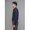 Defacto H5254AXNV253 Lacivert Regular Fit Polo Yaka Modal Uzun Kollu Gömlek