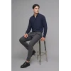 Defacto H5254AXNV253 Lacivert Regular Fit Polo Yaka Modal Uzun Kollu Gömlek