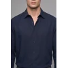 Defacto H5254AXNV253 Lacivert Regular Fit Polo Yaka Modal Uzun Kollu Gömlek