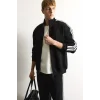 Defacto F0106AXBK81 Siyah Nefes Alabilen Boxy Fit Fermuarlı Dik Yaka Sweatshirt
