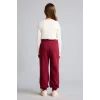 Defacto I2268A8BR204 Bordo Yama Cepli Lastikli Jogger Fıt Eşofman Altı Kız Çocuk