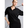 Defacto H4537AXBK81 Siyah Ultra Yumuşak Standart Fit Yarım Fermuarlı Biyeli Dik Yaka Modal Sporcu Basic Sweatshirt
