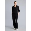Defacto H4537AXBK81 Siyah Ultra Yumuşak Standart Fit Yarım Fermuarlı Biyeli Dik Yaka Modal Sporcu Basic Sweatshirt