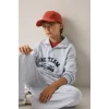 Defacto H9892A8GR400 Gri Regular Fıt Uzun Kollu Dik Yaka Pamuklu Baskılı Sweatshirt Erkek Çocuk
