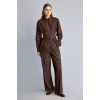Defacto G8610AXBN338 Kahve %100 Pamuk Fıtted Poplin Gömlek