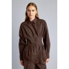 Defacto G8610AXBN338 Kahve %100 Pamuk Fıtted Poplin Gömlek
