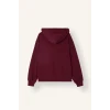 Defacto C1809AXBR115 Bordo Relax Fıt Kapüşonlu Basıc Düz Kalın Sweatshirt Kumaşı Hırka