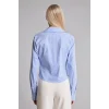 Defacto D4013AXBE60 Mavi Fıtted Bengalin Uzun Kollu Çizgili Mavi Gömlek