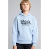 Defacto I0112A8BE523 Mavi Oversize Kapüşonlu Önü Baskılı İçi Yumuşak Tüylü Sweatshirt Erkek Çocuk
