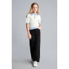 Defacto H9668A8BK27 Siyah %100 Pamuk Wide Leg Düz Paça Cepli Gabardin Pantolon Kız Çocuk