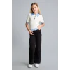 Defacto H9668A8BK27 Siyah %100 Pamuk Wide Leg Düz Paça Cepli Gabardin Pantolon Kız Çocuk