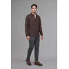 Defacto H5254AXBN192 Kahve Regular Fit Polo Yaka Modal Uzun Kollu Gömlek