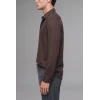 Defacto H5254AXBN192 Kahve Regular Fit Polo Yaka Modal Uzun Kollu Gömlek