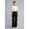 Defacto H9668A8BK27 Siyah %100 Pamuk Wide Leg Düz Paça Cepli Gabardin Pantolon Kız Çocuk