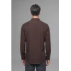 Defacto H5254AXBN192 Kahve Regular Fit Polo Yaka Modal Uzun Kollu Gömlek