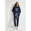 Defacto C1809AXNV251 Lacivert Relax Fıt Kapüşonlu Basıc Düz Kalın Sweatshirt Kumaşı Hırka