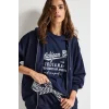 Defacto C1809AXNV251 Lacivert Relax Fıt Kapüşonlu Basıc Düz Kalın Sweatshirt Kumaşı Hırka