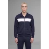 Defacto I0631AXNV146 Lacivert Boxy Fit Polo Yaka Fermuarlı Şeritli Sweatshirt Hırka