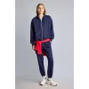 Defacto C1809AXNV251 Lacivert Relax Fıt Kapüşonlu Basıc Düz Kalın Sweatshirt Kumaşı Hırka