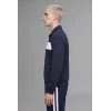Defacto I0631AXNV146 Lacivert Boxy Fit Polo Yaka Fermuarlı Şeritli Sweatshirt Hırka