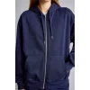 Defacto C1809AXNV251 Lacivert Relax Fıt Kapüşonlu Basıc Düz Kalın Sweatshirt Kumaşı Hırka