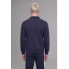 Defacto I0631AXNV146 Lacivert Boxy Fit Polo Yaka Fermuarlı Şeritli Sweatshirt Hırka