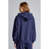 Defacto C1809AXNV251 Lacivert Relax Fıt Kapüşonlu Basıc Düz Kalın Sweatshirt Kumaşı Hırka