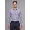 Defacto D6003AXWT34 Beyaz Modern Fit Polo Yaka Çizgili Kırışık Dokulu Uzun Kollu Gömlek