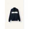 Defacto I0631AXNV146 Lacivert Boxy Fit Polo Yaka Fermuarlı Şeritli Sweatshirt Hırka