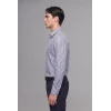 Defacto D6003AXWT34 Beyaz Modern Fit Polo Yaka Çizgili Kırışık Dokulu Uzun Kollu Gömlek