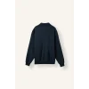 Defacto I0631AXNV146 Lacivert Boxy Fit Polo Yaka Fermuarlı Şeritli Sweatshirt Hırka