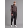 Defacto I1993AXBN151 Kahve Regular Fit Klasik Yaka Dikey Çizgili Pamuklu Uzun Kollu Gömlek