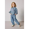 Defacto I1183A5NM28 Mavi Hello Kitty Nakışlı Beli Lastikli Barrel Fit Geniş Paça Jean Pantolon Kız Bebek