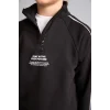 Defacto H9606A8BK81 Siyah Oversıze Uzun Kollu Dik Yaka Pamuklu Baskılı Siyah Sweatshirt Erkek Çocuk
