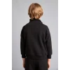 Defacto H9606A8BK81 Siyah Oversıze Uzun Kollu Dik Yaka Pamuklu Baskılı Siyah Sweatshirt Erkek Çocuk