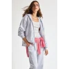 Defacto C1809AXGR93 Gri Relax Fit Kapüşonlu Cepli Basıc Fermuarlı Sweatshirt