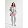 Defacto C1809AXGR93 Gri Relax Fit Kapüşonlu Cepli Basıc Fermuarlı Sweatshirt