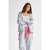 Defacto C1809AXGR93 Gri Relax Fit Kapüşonlu Cepli Basıc Fermuarlı Sweatshirt