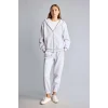 Defacto C1809AXGR93 Gri Relax Fit Kapüşonlu Cepli Basıc Fermuarlı Sweatshirt