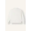 Defacto I3317AXER105 Ekru Relax Fit Açık Polo Yaka Baskılı Sweatshirt
