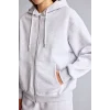 Defacto C1809AXGR93 Gri Relax Fit Kapüşonlu Cepli Basıc Fermuarlı Sweatshirt