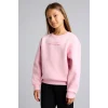 Defacto I3382A8PN683 Pembe Relax Fit Bisiklet Yaka Düşük Omuzlu Baskılı Sweatshirt Kız Çocuk