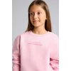 Defacto I3382A8PN683 Pembe Relax Fit Bisiklet Yaka Düşük Omuzlu Baskılı Sweatshirt Kız Çocuk