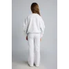 Defacto I3868A8GR28 Gri Bisiklet Yaka Sweatshirt ve Nervürlü Pantolon 2li Takım Kız Çocuk