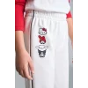 Defacto I1690A8ER105 Ekru Hello Kitty Lisanslı And Friends Wıde Leg Ekru Eşofman Altı Kız Çocuk