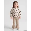 LCW baby Ekru Fiyonk Desenli Kız Bebek Takım