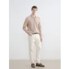 LCWAIKIKI Classic Bej Polo Yaka Erkek Sweatshirt