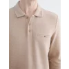 LCWAIKIKI Classic Bej Polo Yaka Erkek Sweatshirt
