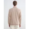 LCWAIKIKI Classic Bej Polo Yaka Erkek Sweatshirt